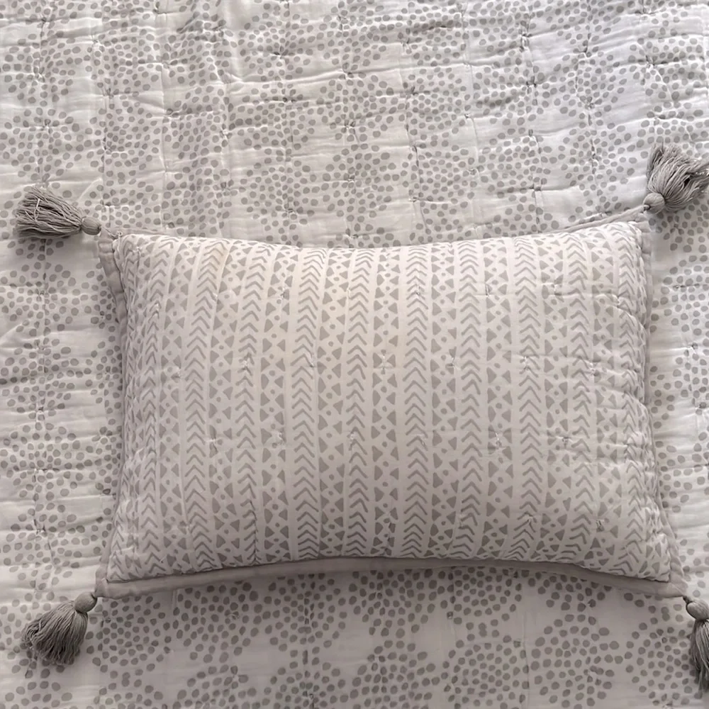 RH twin quilt and accent pillow